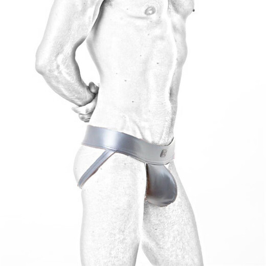 T-string men's L men's sexy underwear patent leather double thong U protruding butt T-pants sexy sexy underwear black L