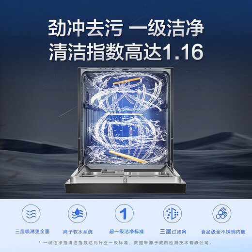 Haier dishwasher built-in 16 sets large capacity household independent fully automatic intelligent frequency conversion super water efficiency cleaning and disinfection integrated partition fine washing intelligent door opening quick drying Shangcangfa丨15 sets large capacity丨EYBW153286SHU1