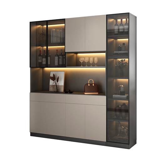 Gabinete de calzado de entrada de entrada de Yu Meng Xindi Integrado con la pared Gabinete de almacenamiento de puertas para el hogar Moderno Luz simple Gabinete de vino de lujo Gabinete lateral de comedor 12240*40*200