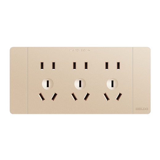 
(DELIXI) Socket panel concealed CD691 series 118 type two-position five-hole 10-hole socket panel champagne gold type 118 type fifteen-hole