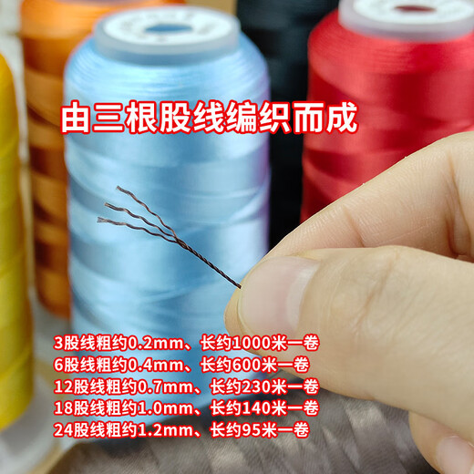 Vinasi 18 strands 1.0mm Chinese style Morandi tassel strands hand braided hand rope necklace lanyard diy Morandi-18 strands M1389 color 1 roll