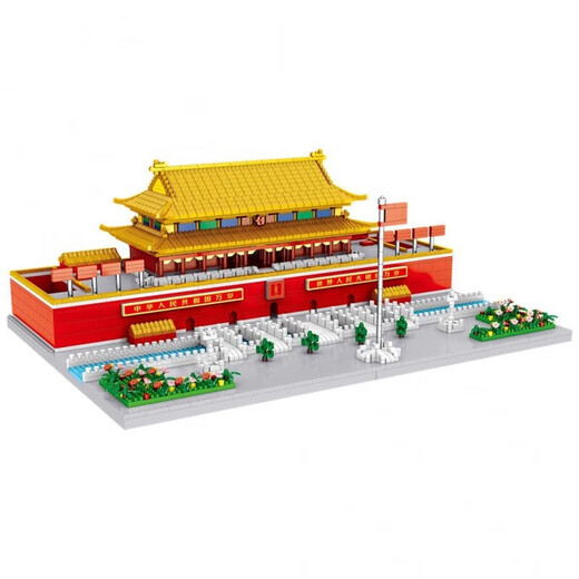 全光辰（quanguangchen）国产积木建筑微小颗粒拼装中国故宫城堡高难度大型定制 桔色 lz8249洱海+灯3884pcs