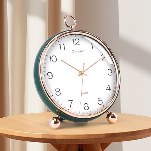 Kangbas simple table clock living room bedroom study desktop clock 2025 creative fashion desk clock calendar quartz clock 3476 dark green white (29 cm)