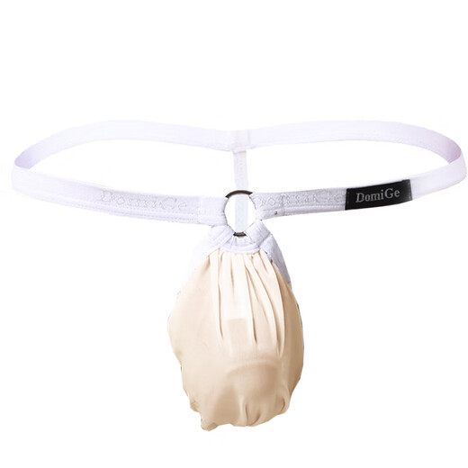 DomiGe men's one-thread thong sexy ice silk seamless low-waist high-cut T-pants with thin straps and narrow straps invisible hot underwear Orange 5276 1 pair M1.9-2.2 feet