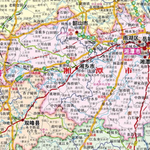 湖南地图 2025年湖南省政区交通地形 1068*749毫米