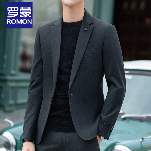 ROMON casual suit men's Korean style trendy ins handsome black small suit jacket top single men's black single top XL (125-135Jin Jin is equal to about 0.5 kg)