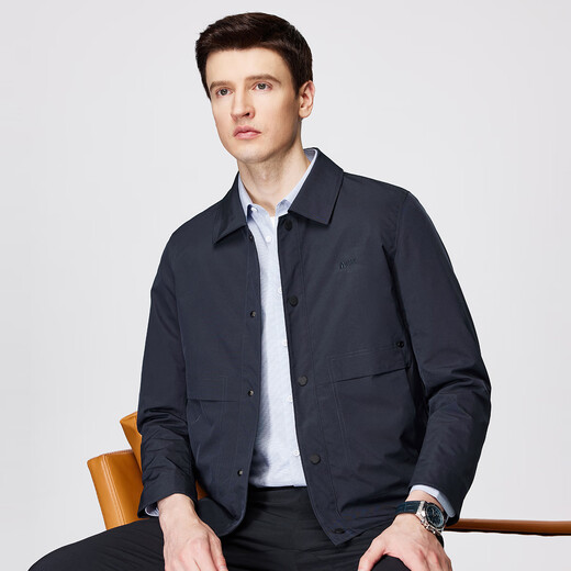 Shanshan jacket lapel thin men's crisp anti-wrinkle smooth business casual cardigan embroidered jacket