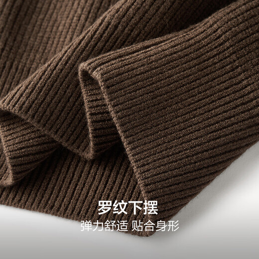 Poule de haricots rouges hommes [avec laine modale] Automne revers confort Cardigan Pull Men Maillard Y4 Deep Coffee 2xl 185 / 100A