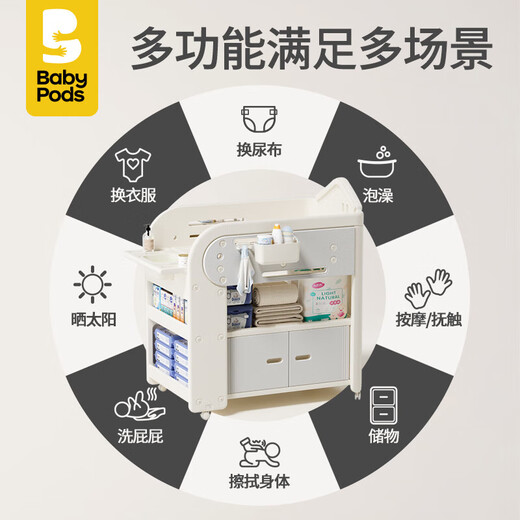 Babypods Diaper Table Baby Care Table NOUVEAU BÉBÉ COT MULIFONCTIONNELLE MOBILE CHANGEMENT BACHETH