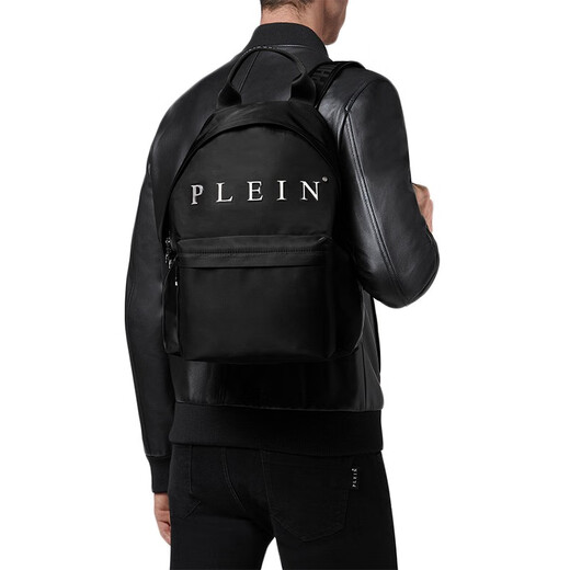 菲利普普兰（PHILIPP PLEIN）男包 男士尼龙金属徽标背包双肩包 FAAA MBA1047 PCO019N 02 黑色