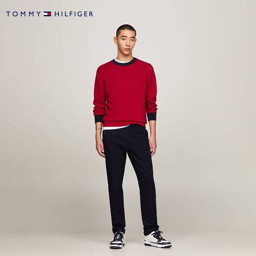 Tommy Hilfiger [Micro -Splash] pantalones clásicos de viajes clásicos para hombres pantalones de pantalones de pantalones cónicos de pantalones cónicos 35152 marina DW5 - versión suelta - disparo normal 34 (2.7 pies)