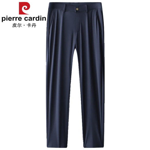 
Pierre cardin high-end mulberry silk casual pants for men summer thin stretch-free iron straight-leg business suit pants middle-aged pants for men blue [16761] 29 [95-110Jin [Jin equals 0.5 kg] wear]