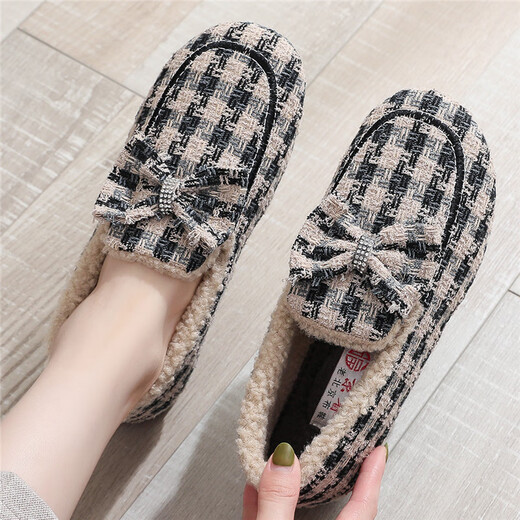 Jingrui Jingrui Wintersamt verdickte alte Peking-Stoffschuhe Winter-Baumwollschuhe Wollschuhe Einfuß warme Bohnenschuhe schwarz 866-171 38