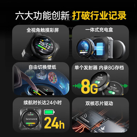 Saramonic Blink Me Wireless Lavalier Microphone Little Bee One to Two SLR Camera Mobile Live Broadcast Short Video Shooting and Recording Wireless Noise Reduction Microphone Equipment