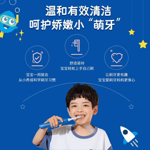 Philips Electric Toothbrush Head Children's Mini Silicone Material Does Not Harm Teeth 2 Pack HX2032/02 Suitable for HX2432/02 HX2432/01