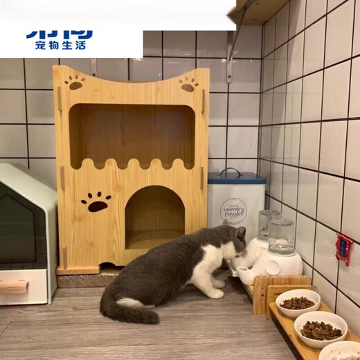 Hibiscus Mingkan is not easy to wet the chin. Elephant drinking fountain Garfield big-faced and flat-faced drinking bowl is anti-tip and moisture-proof ceramic. Macaron powder + glass bottle