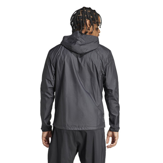 阿迪达斯 （adidas）男子外套春夏薄款时尚百搭运动跑步修身连帽防风夹克 IN1483 黑色 M