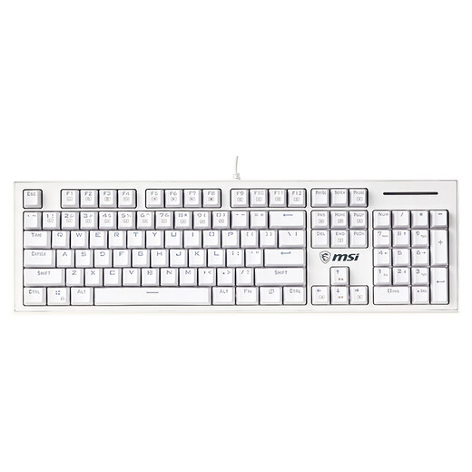 MSI (MSI) GK50Z Mechanical keyboard Blue axis RGB light effect Wired Game e-sports office keyboard 104 key Chicken-eating keyboard White