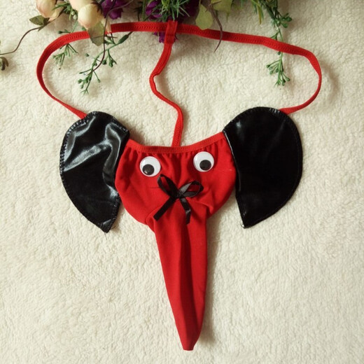 Men's Sexy Underwear T-Pants Men's Sexy Underwear T-Pants Leopard Print Cartoon Penis Big Nose Chicken J-Sleeve Training Black