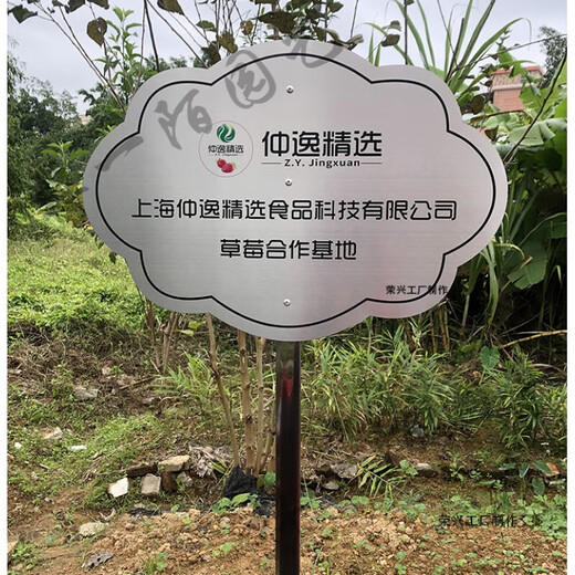 Customized stainless steel tree sign scenic spot plant greening flower sign tree introduction hanging sign ground sign 20x15cm