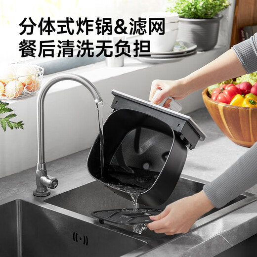 Morphyrichards air fryer small household visual electric fryer non-stick easy to clean 3.5L large capacity light fat less oil free temperature control French fries machine MR8103 light luxury blue 3.5L