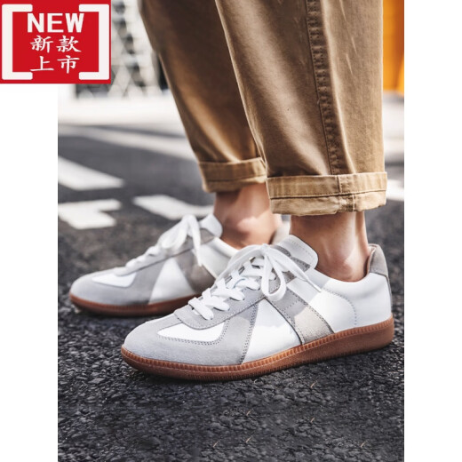 
Stack Leopard Extra Large Size Men's Board Shoes Genuine Leather Men's Large Size Large Size Men's Board Shoes Sizes 46-47 Summer Extra Large Size German Training Shoes Men 4 9715 White Grey 38