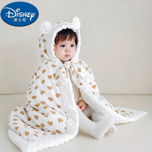 Disney Baby Cloak Cape Autumn and Winter Outing Baby Windproof Jacket Thickened Windproof Blanket Children's Cape Winter Tulip Bear - Thickened Padded Cape (0-6 years old) F