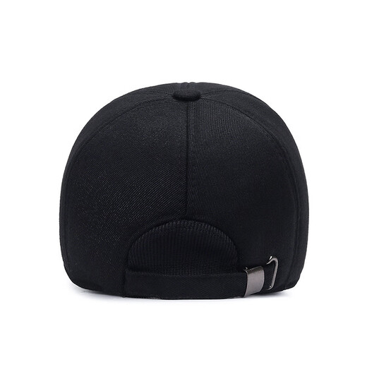 El nuevo sombrero de protección de oídos de invierno de Anisa para la sombrero de béisbol de los hombres a prueba de frío y cálido para papá de mediana edad y anciano y viejo sombrero grueso negro ajustable