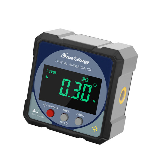 Three-quantity high-precision with dual laser and magnetic angle gauge level digital display inclinometer box electronic angle ruler JDH10 four-sided magnetic (with laser, rechargeable)