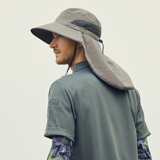 Camper COUTCAMP fishing sun protection hat men's fisherman's hat mask integrated face covering neck protection UV sun hat women's outdoor sunshade dark gray one size adjustable