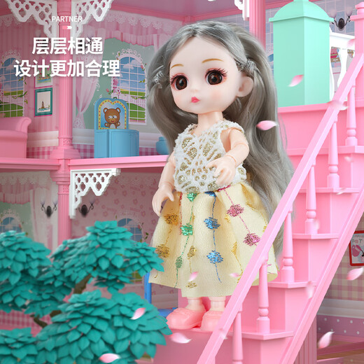 古欧（GUOU）儿童玩具女孩过家家房子芭比娃娃屋城堡双层仿真别墅礼盒生日礼物