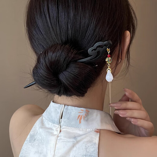 Love for two generations, new Chinese style hairpin for women, ancient style wooden hairpin, horse-faced skirt, Hanfu, daily hairpin, tassels, high-end hair accessories, gift box