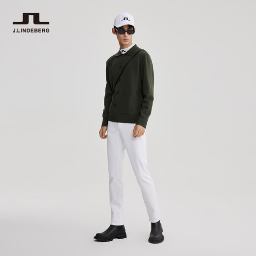J. Linindeberg Shopping Mall gleich Frühling weiche Wolle Langarm Langarm gestrickter Strickjacke Pullover Männer 52243b001 K04 Jungle Green XS
