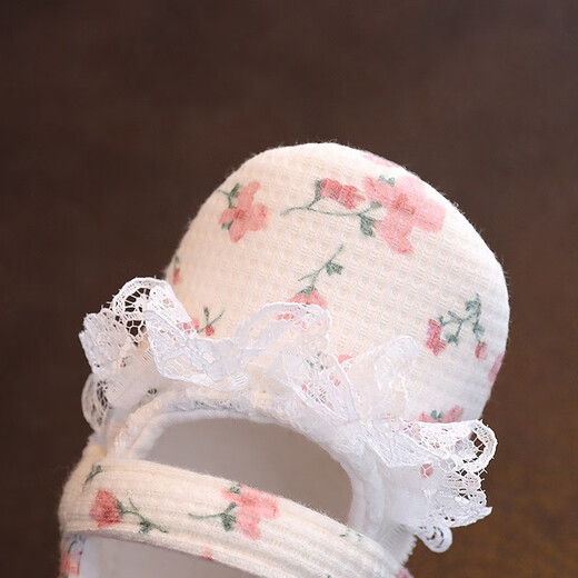 兔兔大文婴幼儿鞋子0-1岁春秋季学步鞋6-12个月女宝宝公主软底棉单步前鞋 山茶花单鞋 1双 均码 内长13cm（建议10-13个月）