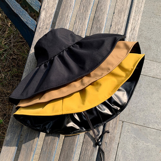 MANQI MEIYA VINYL SONNE SONNE HAT SONNE HAT Frauen Sommergesicht Deckung Sonnenhut UV Fisherman Hut Chinesisches Valentinstag Geschenk Schwarz gleich Größe