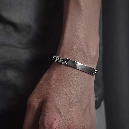 Tan Jin platinum bracelet men's pt950 personalized fashion platinum Cuban men's bracelet domineering chain platinum 999 21cm 136-138 grams width about 12