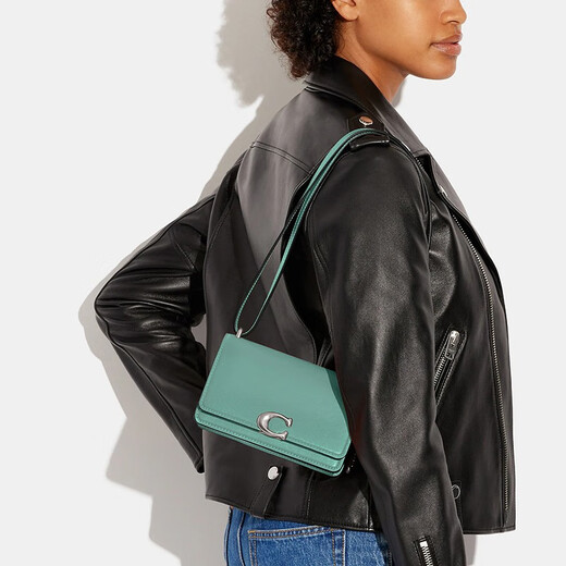 Coach Bandit Crossbody Damen Crossbody Bag Einfacher und modisches Flip-On-Umhängetasche Geschenk CD724 Blau Grün