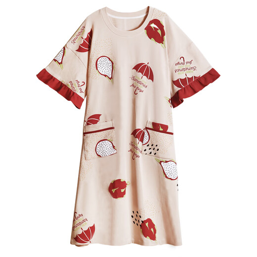 ZHIDOUDOU nightgown for women Xia Anxin cotton loose fat mm200Jin Jin is equal to 0.5kg plus fat plus size pregnant women fat sister cotton pajamas for women f6627 10XL m (recommended 80-100Jin Jin is equal to 0.5kg
