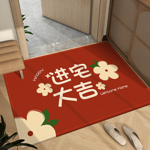 Gudie Entrance Door Mat 2023 New Style Housewarming New Home New House Moving Red Foot Mat Door Mat Entrance Flowers Entering the House Good Luck 40x60cm Buy One Get One Free