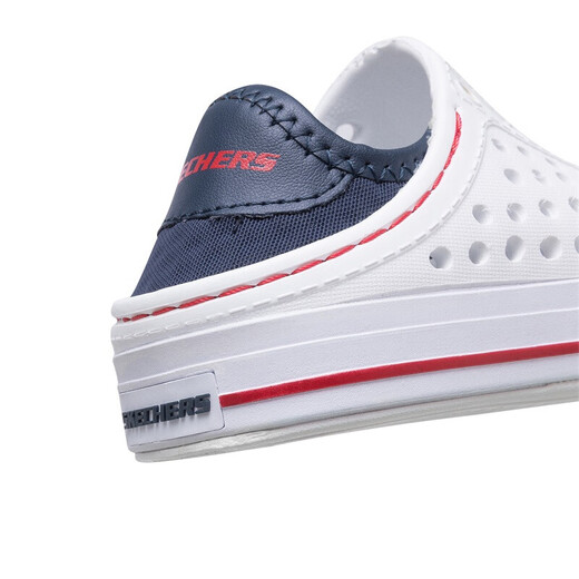 Skechers Kinderschuhe für Männer und Frauen Sommer Ein-Fuß-Stick kontrastierende lässige Sandalen Kinderlochschuhe 91995n
