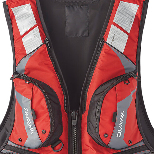 DAIWA new model DF-3420 life jacket, lightweight large buoyancy vest life jacket for offshore fishing boats, adult fishing equipment, red M