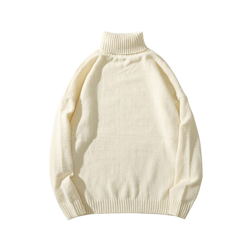 Liangci Fatty Large Size Turtleneck Sweater Boys Spring Autumn Winter Henley Collar Youth Sweater Solid Color Jacket Trend Black L