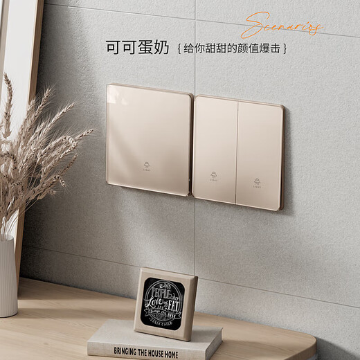 International Electrician Typ 86 Coco Custard Schalter aus gehärtetem Glas Hotel Creme Gold Matt Power Panel Wohnzimmer Wand Warmweiß Fünf-Loch-Schnelllade-USB-Buchse Creme Gold Fünf-Loch-Buchse