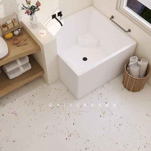 Wen Yijia customized bathroom tiles floor tiles 600x1200 terrazzo anti-slip tiles wall cream style French floor tiles Free grains-K12108 [same model in the main picture] 600x1200