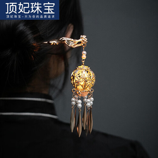 DING Fei (DING FEI) ancient style Hanfu hair accessories lantern tassel hairpin retro style palace fairy fresh hairpin one hairpin (J276) B07-301 color random