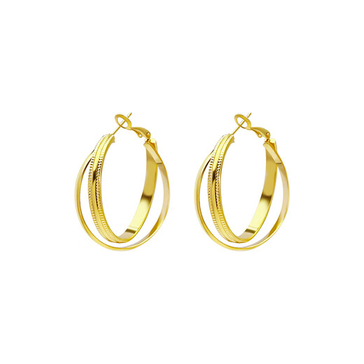Yichan French style gold large hoop earrings women's niche design earrings earrings 2025 new hot style unique earrings gold large hoop earrings