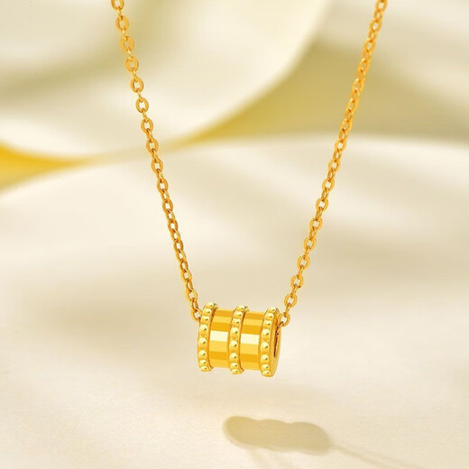 Jin Xiaoxiu gold pendant for women with small waist, pure gold 999 pendant, fashion classic necklace pendant, versatile style DIY gift 0.29-0.31g small waist pendant-matching gold necklace