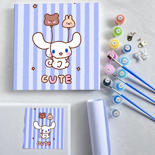 DIY Digital Painting Cartoon Cartoon's Cartoon Jade GUI GUI COL COLORÉE À MAIN PEINTURE D'HUILE acrylique peint à la main Petite taille WT831 30 * 30cm / bois massif Cadre intérieur + pinceau pigmentaire
