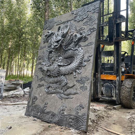 Kangxinya stone water fountain sculpture hotel courtyard wall pendant bluestone relief faucet spitting water fountain decorative ornaments custom made