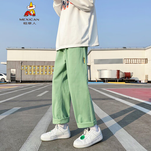 Scarecrow Casual Hosen Herren Frühling und Sommer Vielseitige trendige mehrfarbige Nische losen jungen Studenten Trendy Brand Wide-Big Casual Hosen Khaki 9855 L